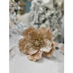 Krémszínű magnólia csipesszel - 15 cm