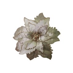 Barna-szürke bársony mikulásvirág csipeszen - 24 cm 