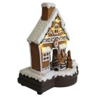 Zenéló és mozgó mézeskalács házikó LED-del - 23 cm