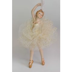 Karácsonyfadísz - Krém-arany - Balerina - 17 cm