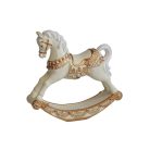 Krém-arany karácsonyi dekorációs hintaló - 18 cm