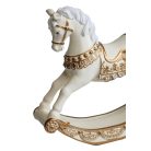 Krém-arany karácsonyi dekorációs hintaló - 18 cm