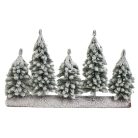 Dekoratív havas fácskák fatönkön - 40 cm