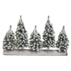 Dekoratív havas fácskák fatönkön - 40 cm