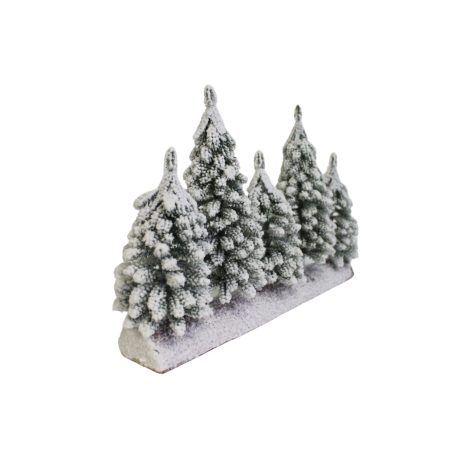 Dekoratív havas fácskák fatönkön - 40 cm