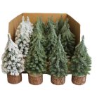 Dekoratív mesterséges karácsonyfák - 19 cm - 24 db/csomag