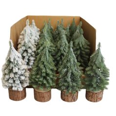   Dekoratív mesterséges karácsonyfák - 19 cm - 24 db/csomag