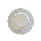 Fehér és ezüst üveg karácsonyi tányér - 33 cm