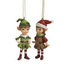 Zöld karácsonyi dísz manó Oliver - 9 cm  