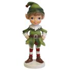 Zöld karácsonyi manó Oliver - 9 cm  