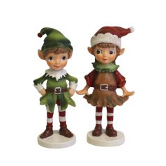 Zöld karácsonyi manó Oliver - 9 cm  