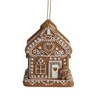 Mézeskalács karácsonyi dísz LED házikó - 7 cm