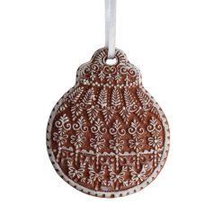 Mézeskalács dísz karácsonyi gömb - 10 cm