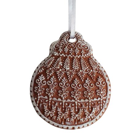 Mézeskalács dísz karácsonyi gömb - 10 cm