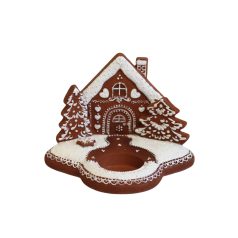 Mézeskalács házikó alakú mécsestartó - 15 cm