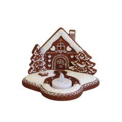 Mézeskalács házikó alakú mécsestartó - 15 cm