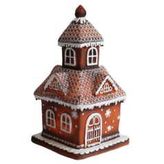 Világító Mézeskalács Templom - 24 cm 
