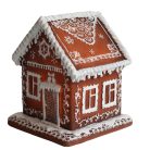 Világító mézeskalács házikó - 14 cm  