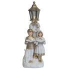 Karácsonyi éneklő gyerekek - Fehér-arany - LED-es - 35 cm 