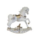 Fehér-arany karácsonyi  hintaló - 40 cm  