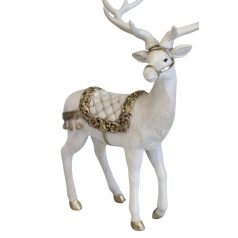 Fehér-arany karácsonyi szarvas figura - 30 cm 