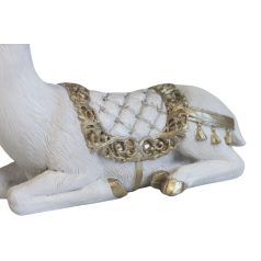 Fehér-arany karácsonyi szarvas figura - 18 cm