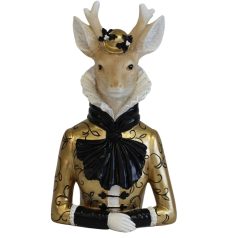 Fekete és arany őz Elegance - 23 cm