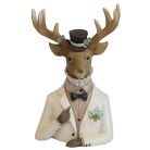  Elegáns krémszínű szarvas figura fiú - 23 cm  