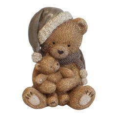 Karácsonyi figura Teddy mackó - 10 cm - Raktáron