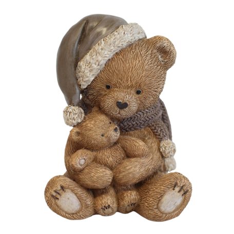 Karácsonyi figura Teddy mackó - 10 cm - Raktáron
