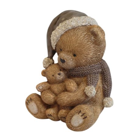 Karácsonyi figura Teddy mackó - 10 cm - Raktáron