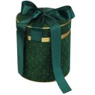  Karácsonyi bársony díszdoboz - Zöld - 3 db-os szett