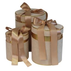 Bársony díszdobozok - Krém - 3 db -os szett