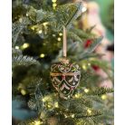 Zöld és arany nyitható szívek - 8 cm - 3 db/csomag