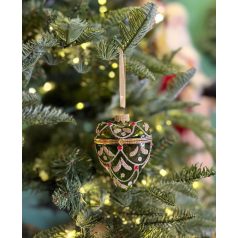 Zöld és arany nyitható szívek - 8 cm - 3 db/csomag