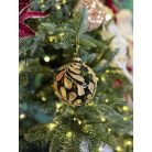 Zöld és arany üveg karácsonyi gömbök - LUX - 10 cm - 3 db/csomag