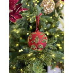 Piros üveg karácsonyi gömbök - 10 cm - 3 db/csomag