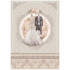   Stamperia rizspapír - Esküvői ruha - A4 - 21x30 cm - DFSA-4695 