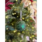 Zöld üveg karácsonyi gömbök - LUX - 10 cm - 3 db/csomag 