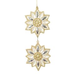 Krém-arany karácsonyfadisz - 14 cm