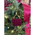 Bársony karácsonyi táskák - Piros - 9 cm  - 2 db/csomag