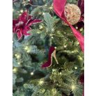 Piros bársony karácsonyfadísz cipő - 8 cm