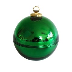 Zöld illatos gyertya karácsonyi gömb - 19 cm   