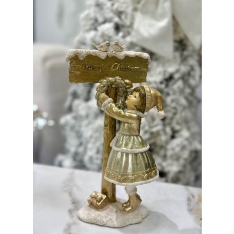 Fehér és arany karácsonyi figura lány - 24 cm-Várható érkezés: 2025.09.hó 