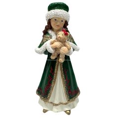 Hagyományos karácsonyi figura kislány - 17 cm