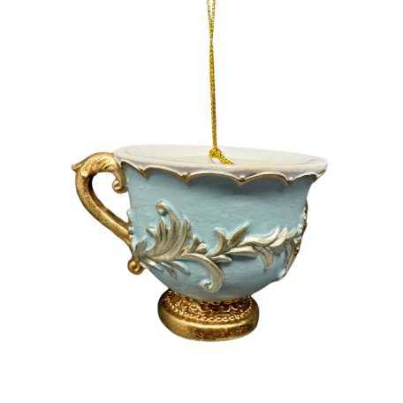 Karácsonyfadísz - Kék csésze - 10 cm