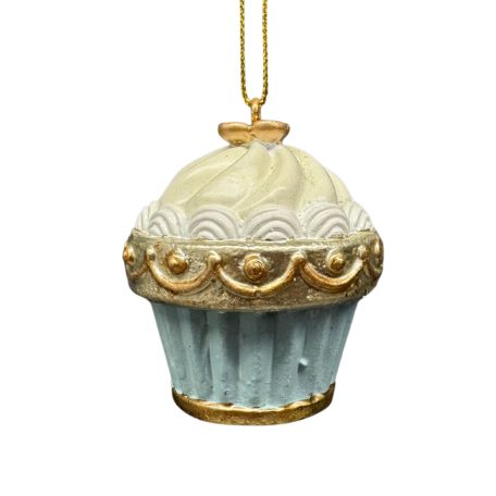 Karácsonyfadísz - Kék - Muffin - 5,5 cm