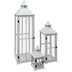 Fehér fa lámpások - 3 db-os szett