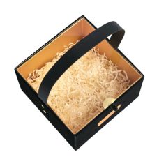 Bársony fekete és arany díszdoboz - 19 cm