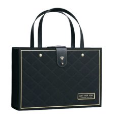Fekete luxus ajándéktáska - 24 cm
